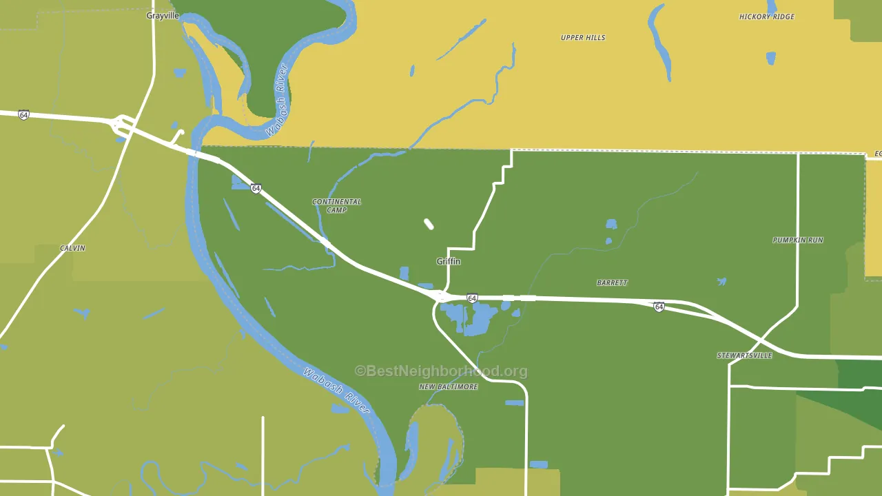 Griffin, IN block-group voter-turnout map