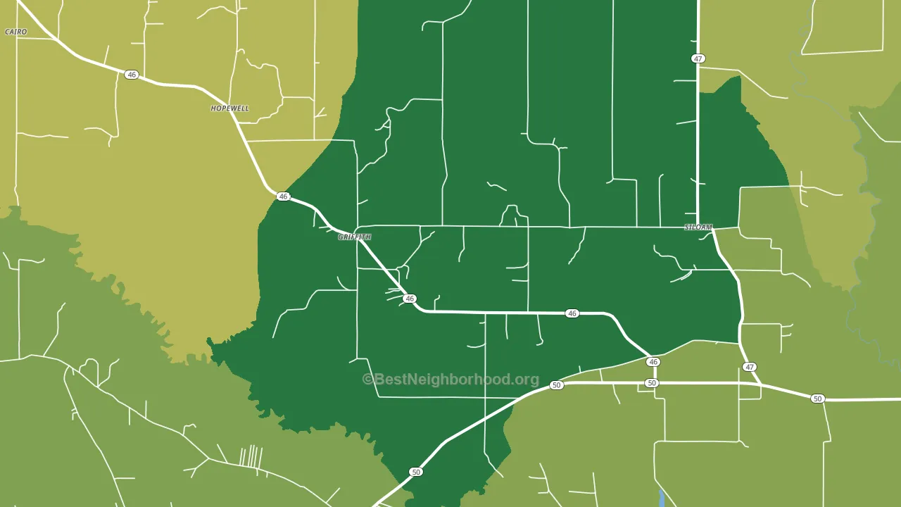 Griffith, MS block-group voter-turnout map
