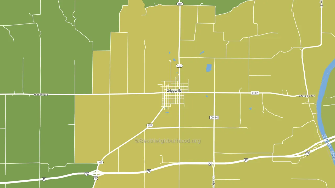 Griggsville, IL block-group voter-turnout map