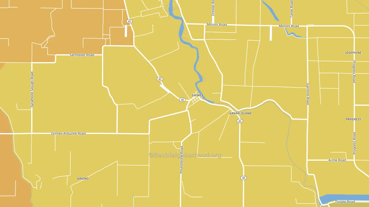 Grimes, CA block-group voter-turnout map
