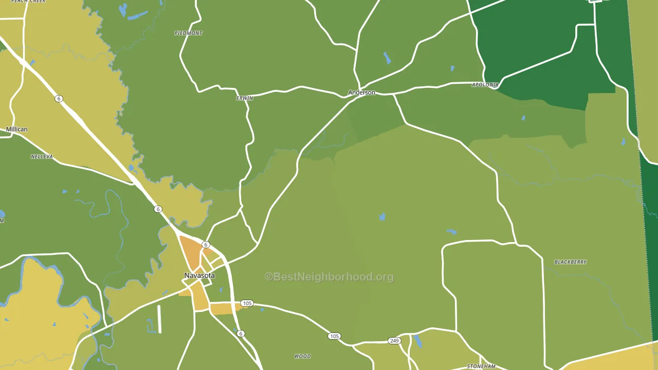 Grimes County, TX block-group voter-turnout map
