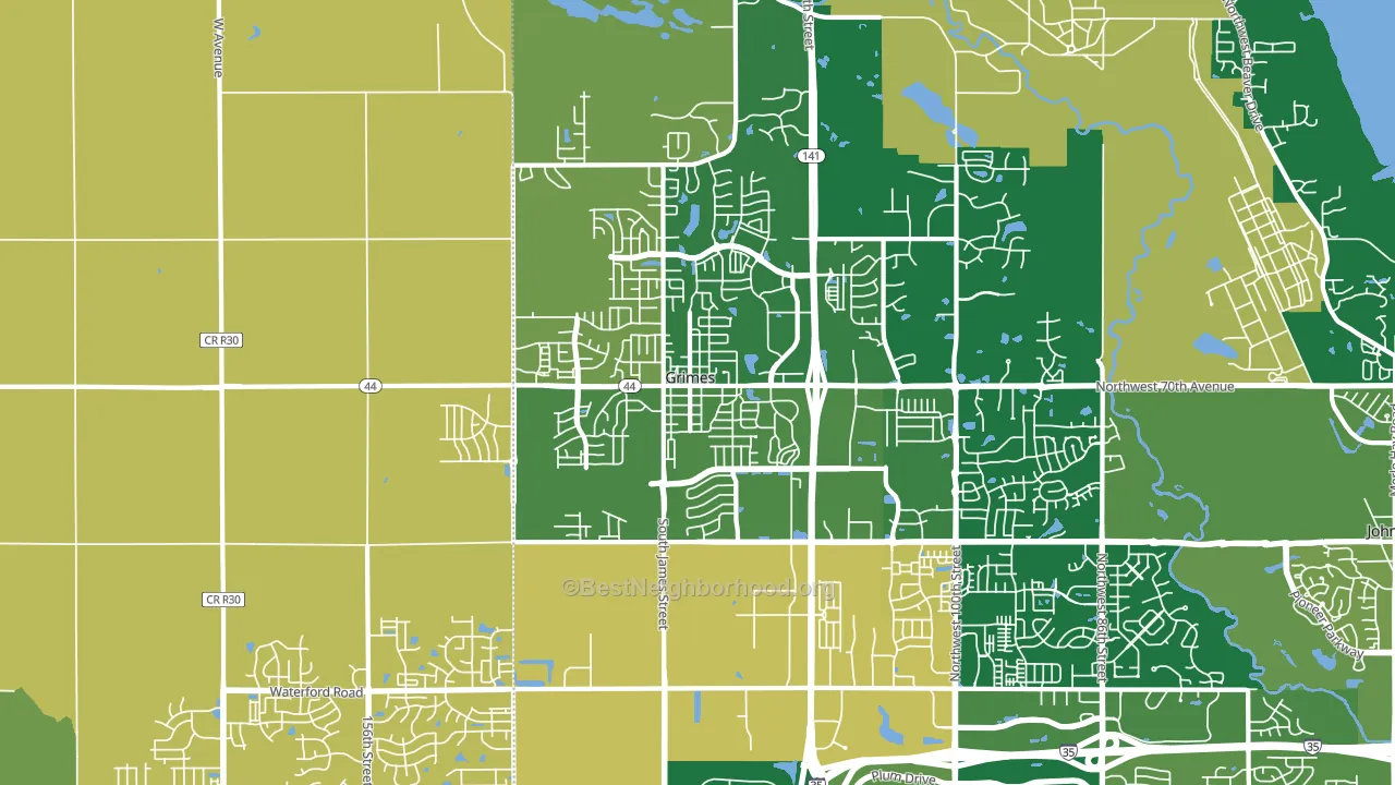 Grimes, IA block-group voter-turnout map