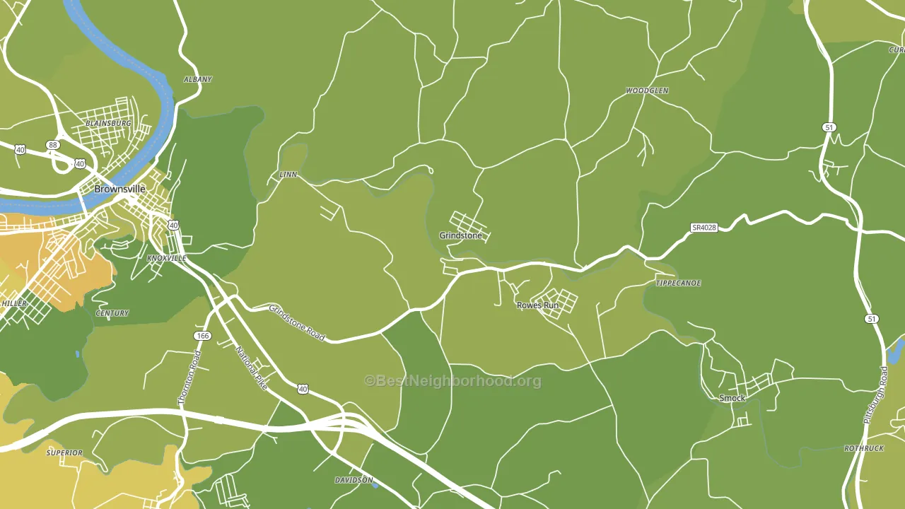 Grindstone, PA block-group voter-turnout map