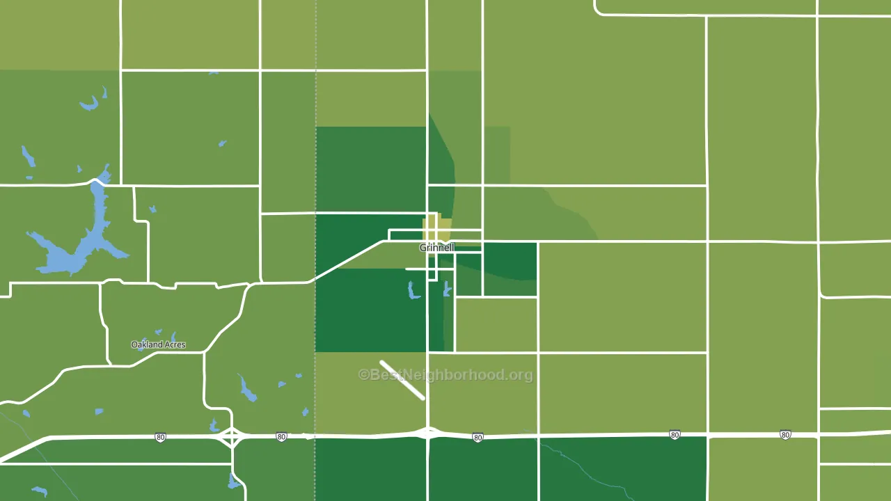 Grinnell, IA block-group voter-turnout map
