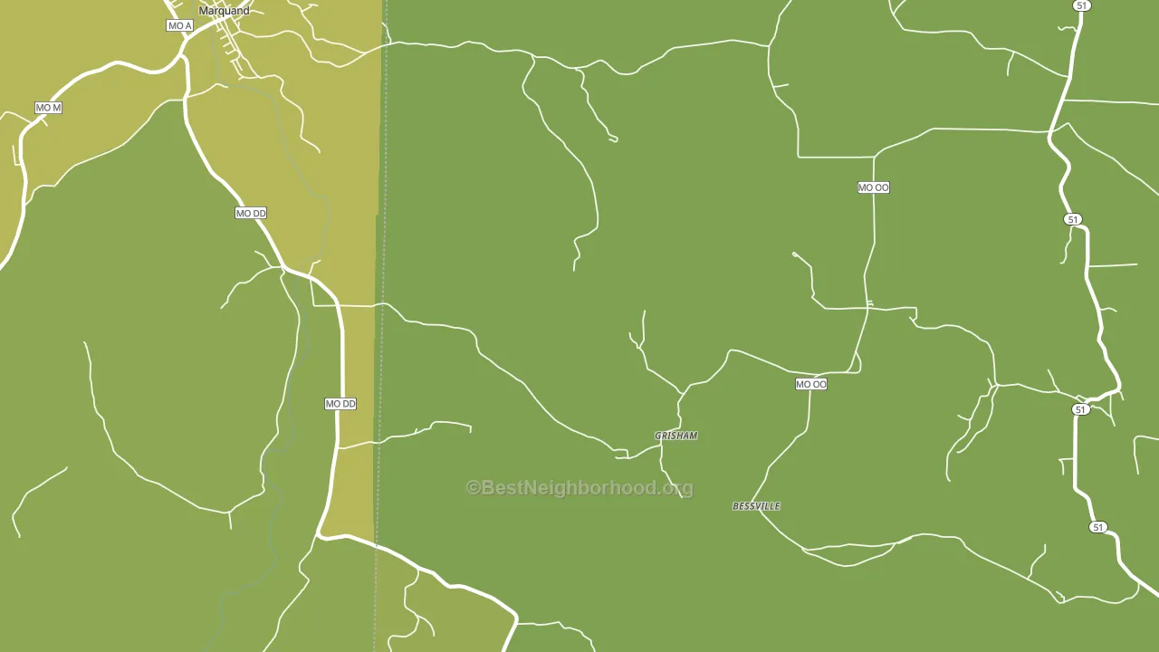 Grisham, MO block-group voter-turnout map