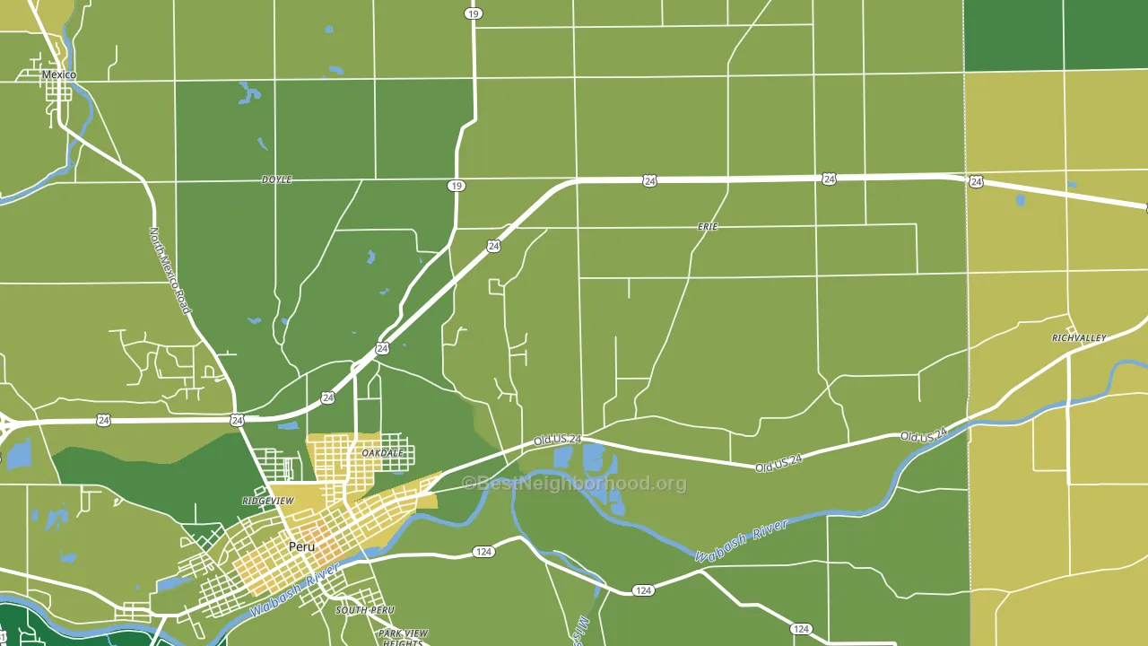 Grissom Arb, IN block-group voter-turnout map