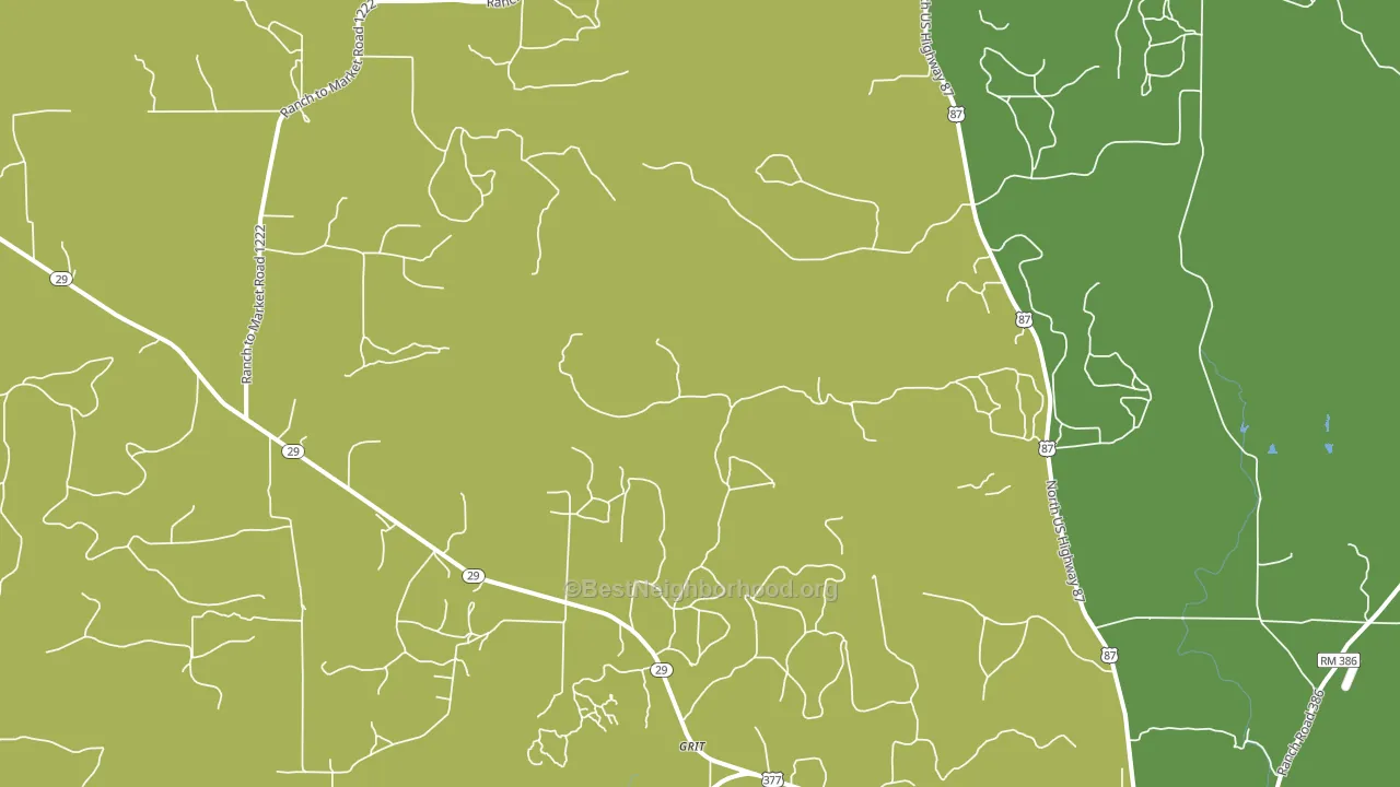 Grit, TX block-group voter-turnout map