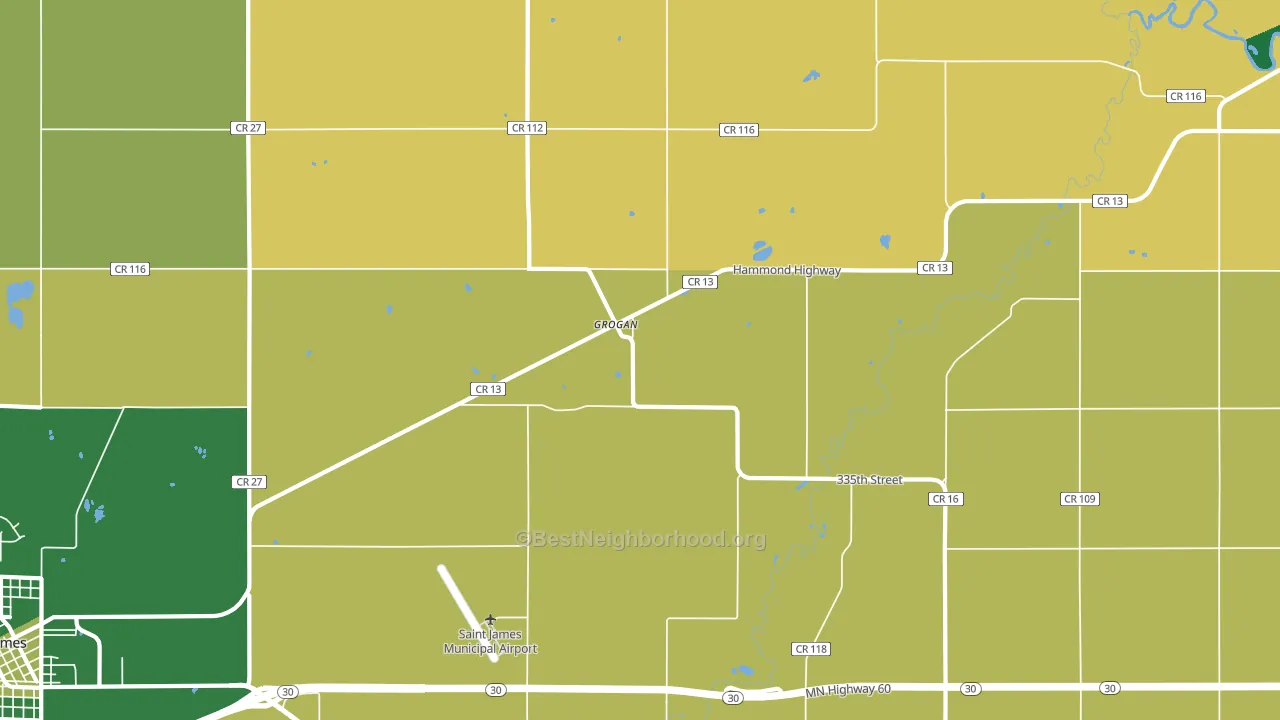 Grogan, MN block-group voter-turnout map