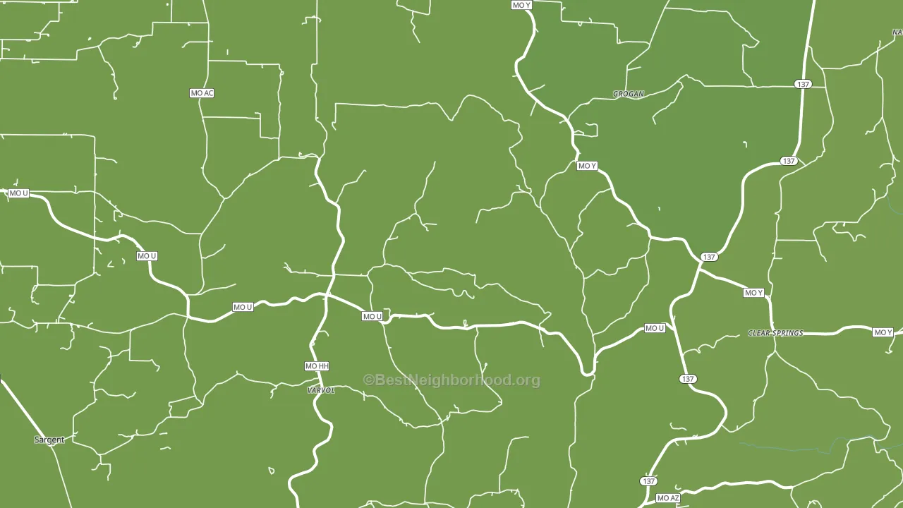 Grogan, MO block-group voter-turnout map