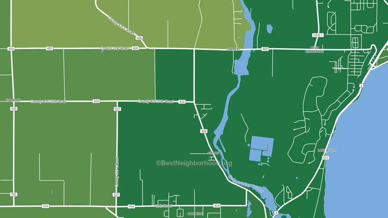 Groos, MI block-group voter-turnout map