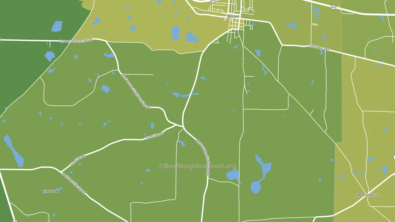 Grooverville, GA block-group voter-turnout map