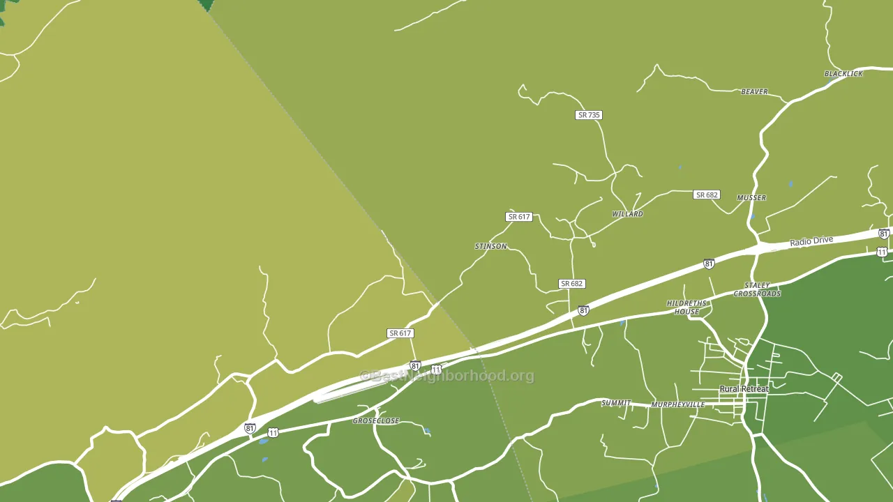 Groseclose, VA block-group voter-turnout map