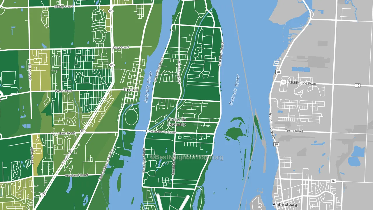 Grosse Ile, MI block-group voter-turnout map