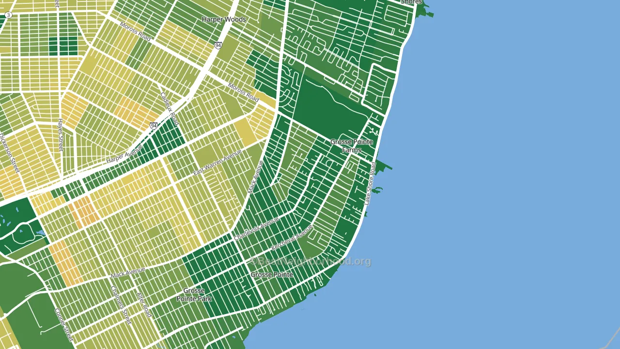 Grosse Pointe Farms, MI block-group voter-turnout map