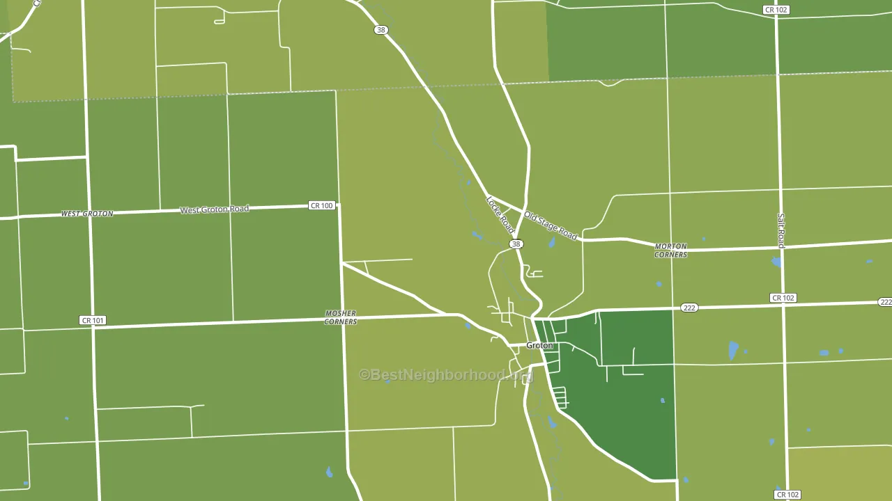 Groton City, NY block-group voter-turnout map