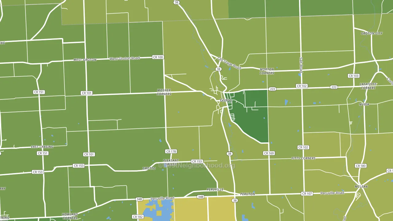 Groton, NY block-group voter-turnout map