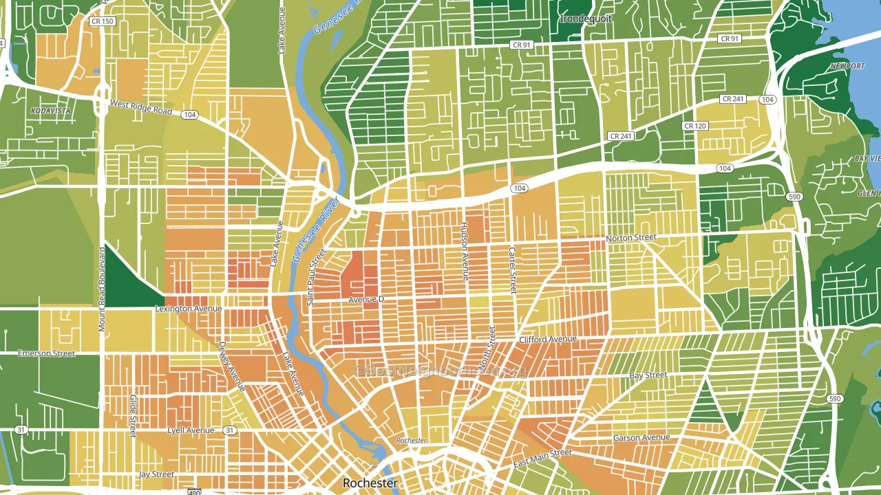 Group 14621, Rochester, NY block-group voter-turnout map