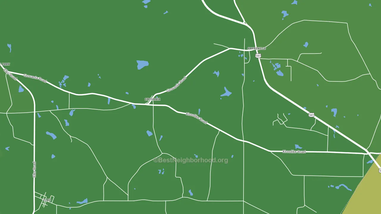 Grovania, GA block-group voter-turnout map