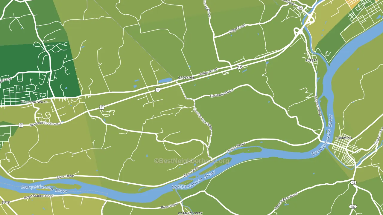 Grovania, PA block-group voter-turnout map