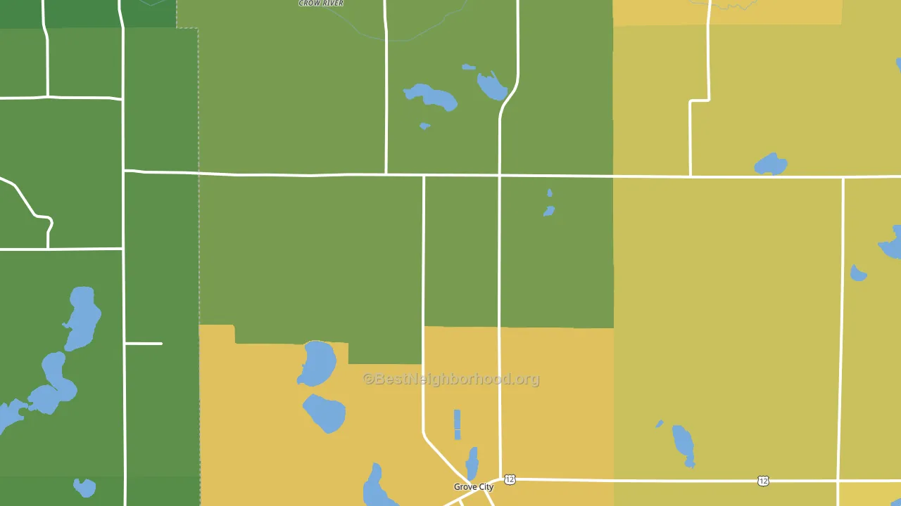 Grove City, MN block-group voter-turnout map