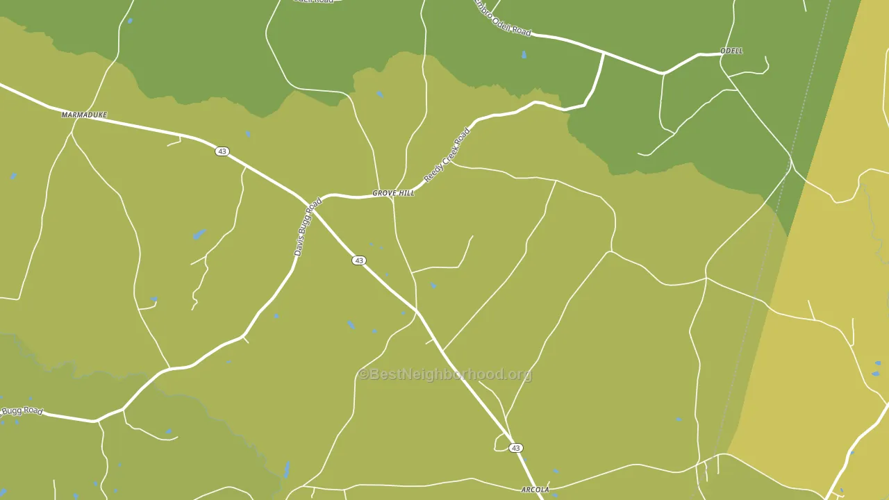 Grove Hill, NC block-group voter-turnout map