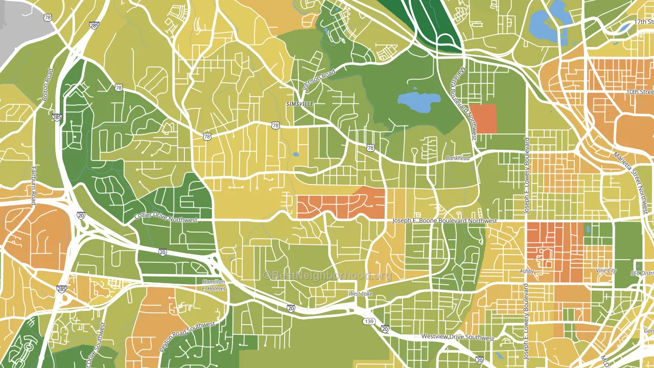 Grove Park, Atlanta, GA block-group voter-turnout map