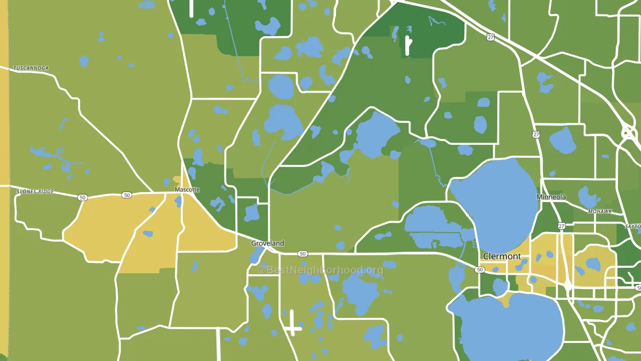 Groveland, FL block-group voter-turnout map