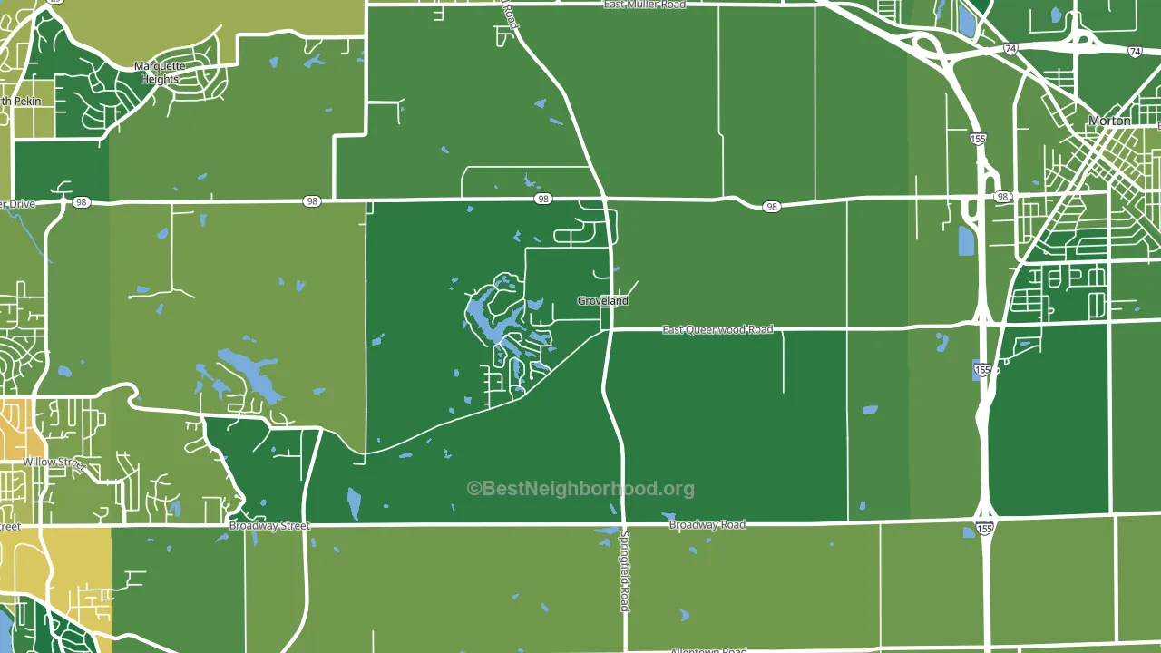 Groveland, IL block-group voter-turnout map