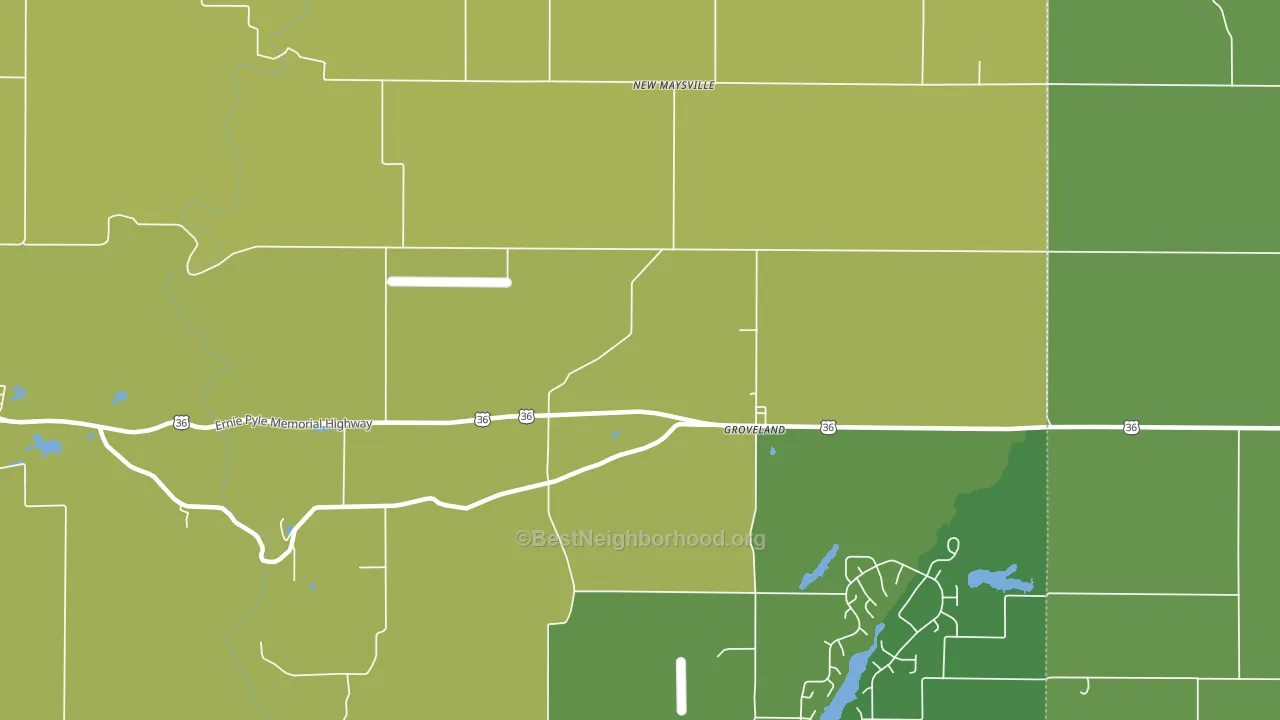 Groveland, IN block-group voter-turnout map
