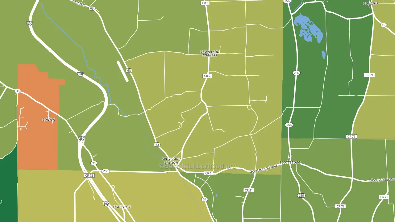Groveland, NY block-group voter-turnout map