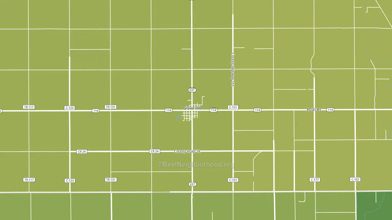 Grover Hill, OH block-group voter-turnout map