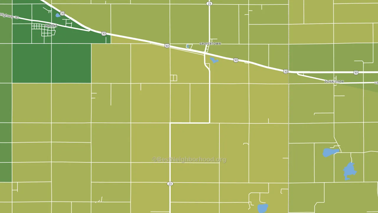 Grovertown, IN block-group voter-turnout map