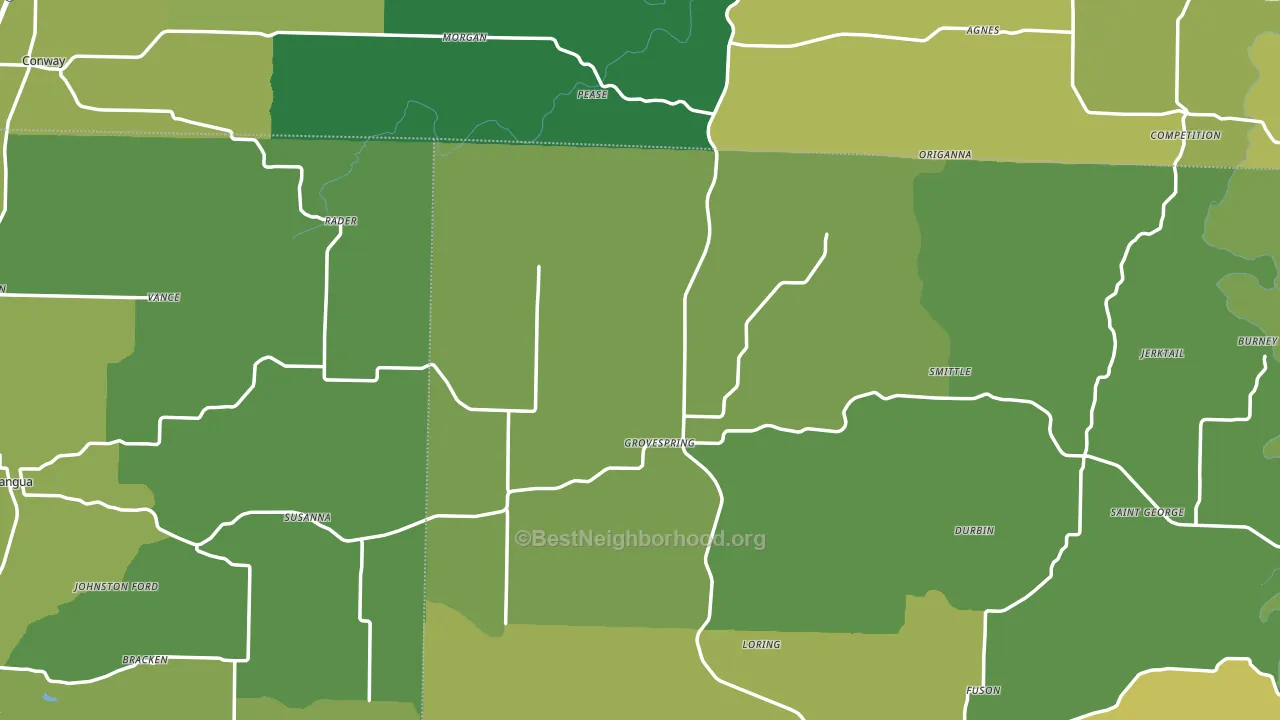 Grovespring, MO block-group voter-turnout map