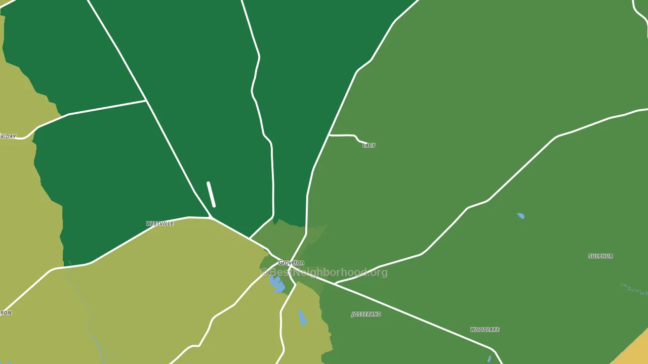 Groveton, TX block-group voter-turnout map