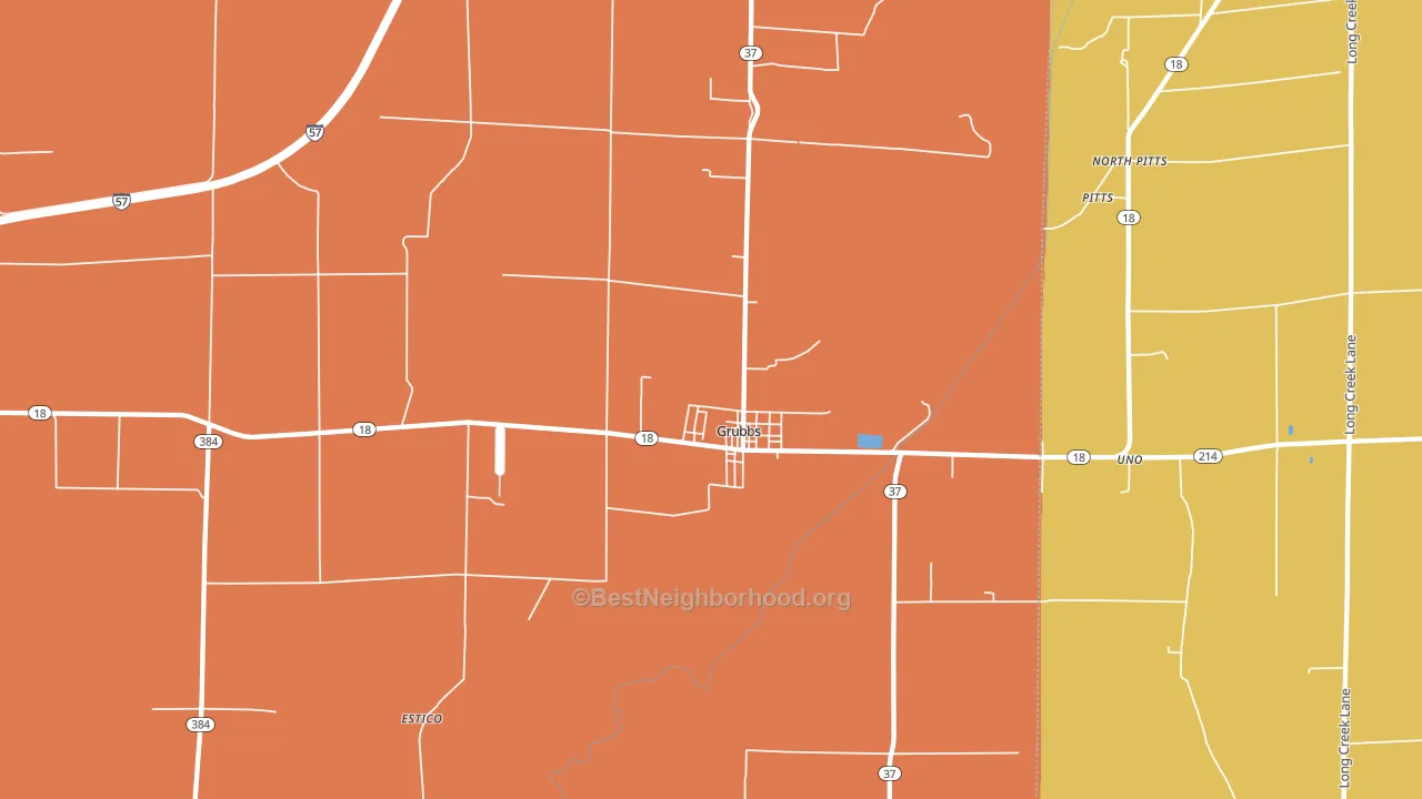 Grubbs, AR block-group voter-turnout map