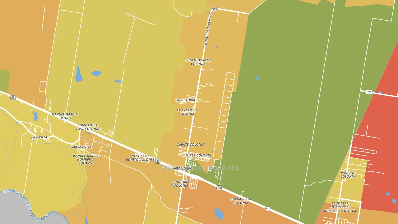 Grulla, TX block-group voter-turnout map