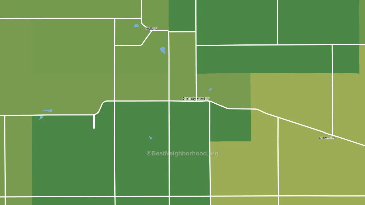 Grundy Center, IA block-group voter-turnout map
