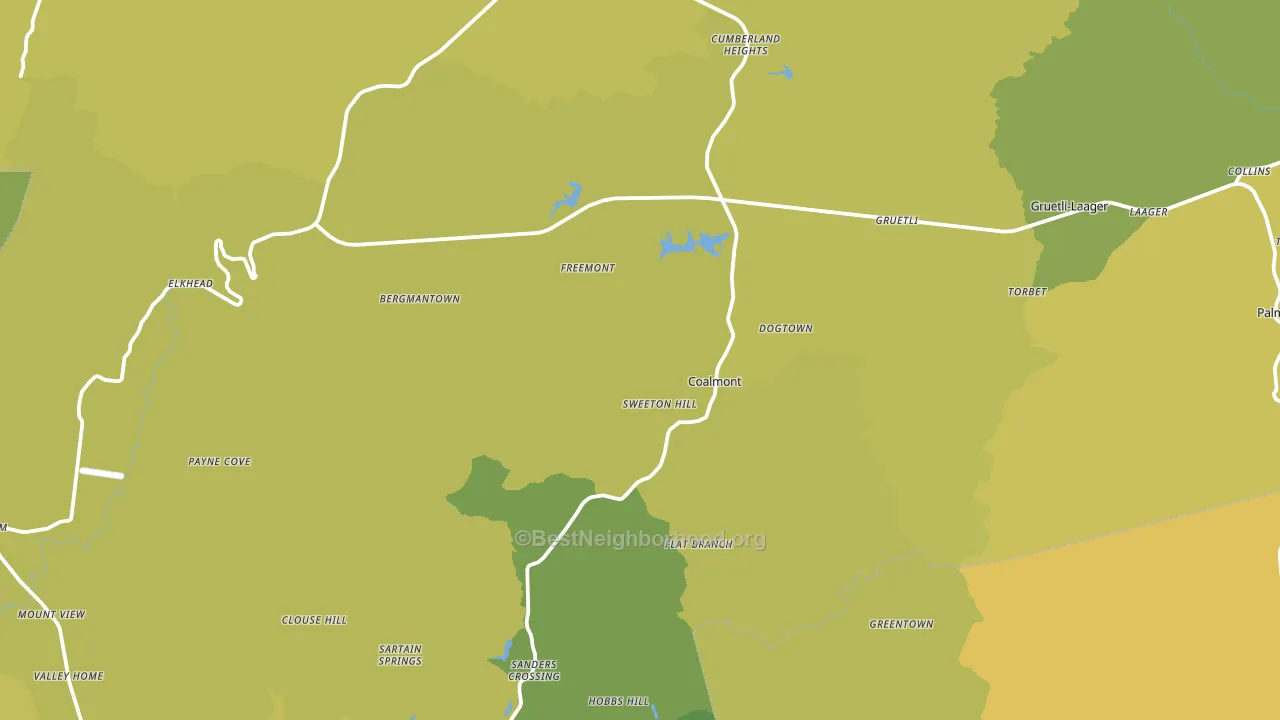 Grundy County, TN block-group voter-turnout map