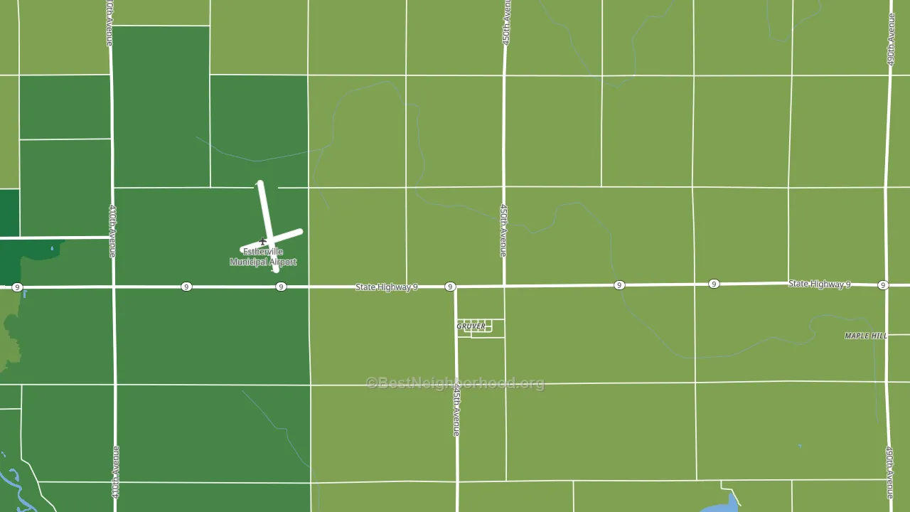 Gruver, IA block-group voter-turnout map