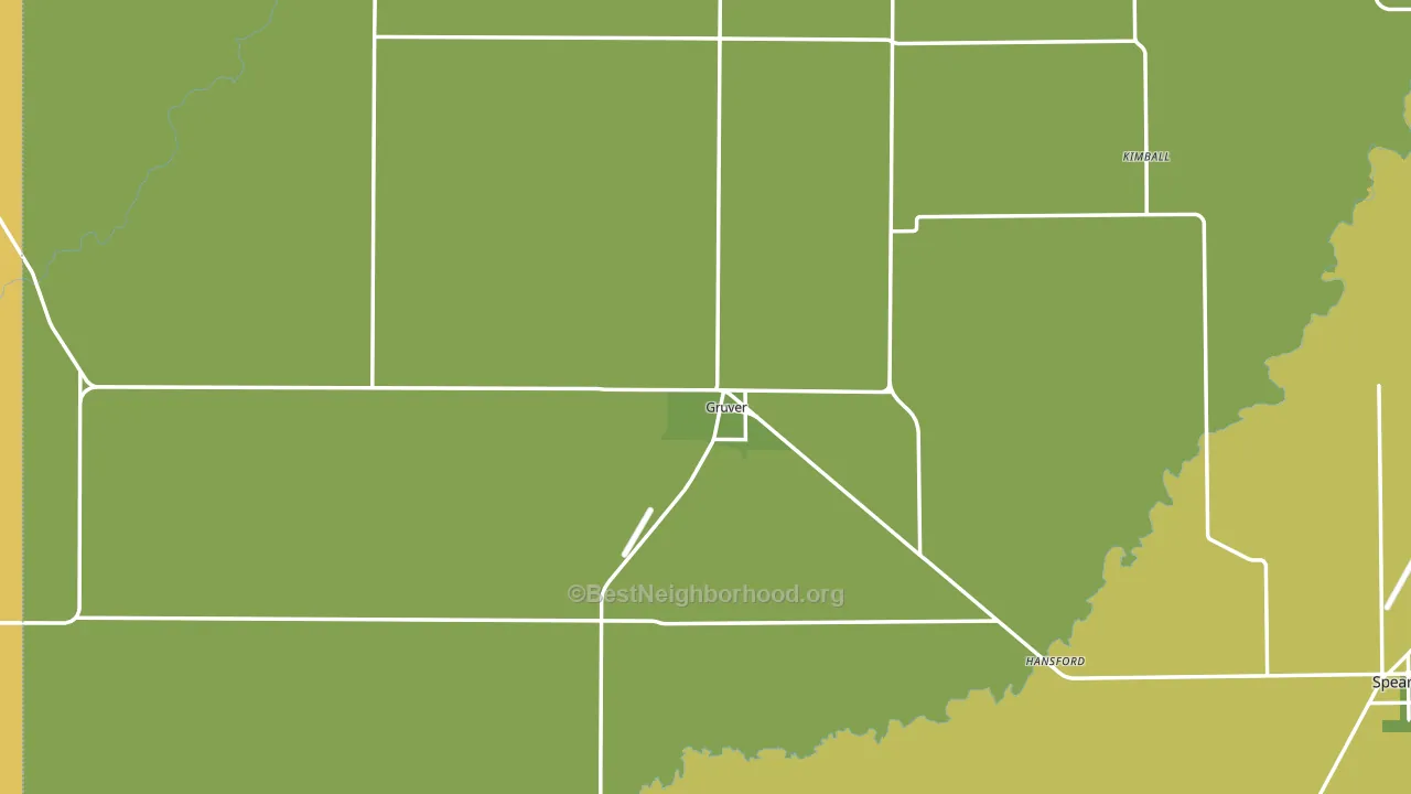 Gruver, TX block-group voter-turnout map