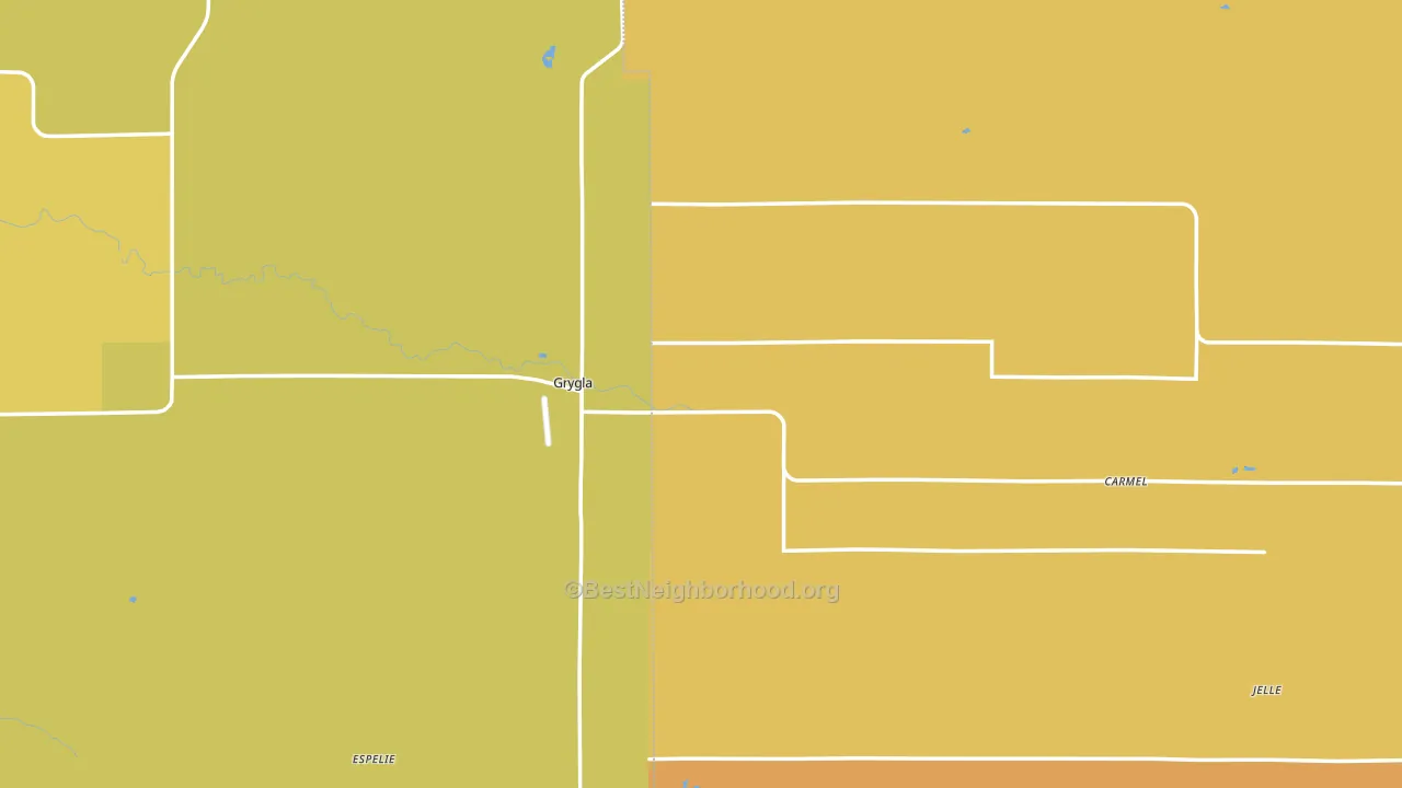 Grygla, MN block-group voter-turnout map