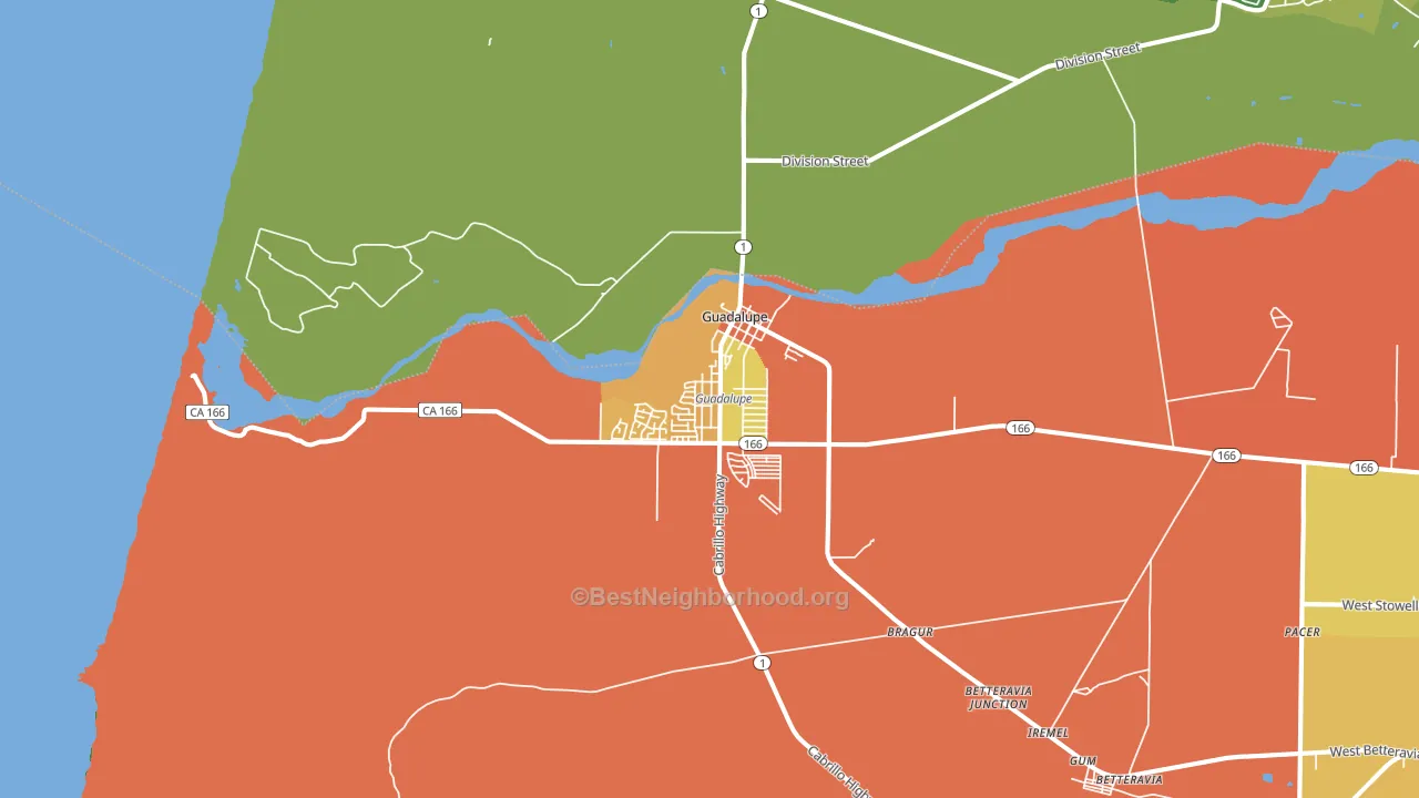 Guadalupe, CA block-group voter-turnout map