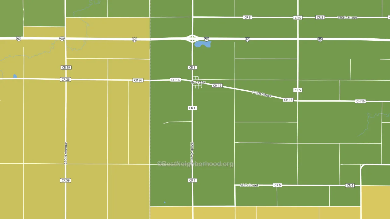 Guckeen, MN block-group voter-turnout map