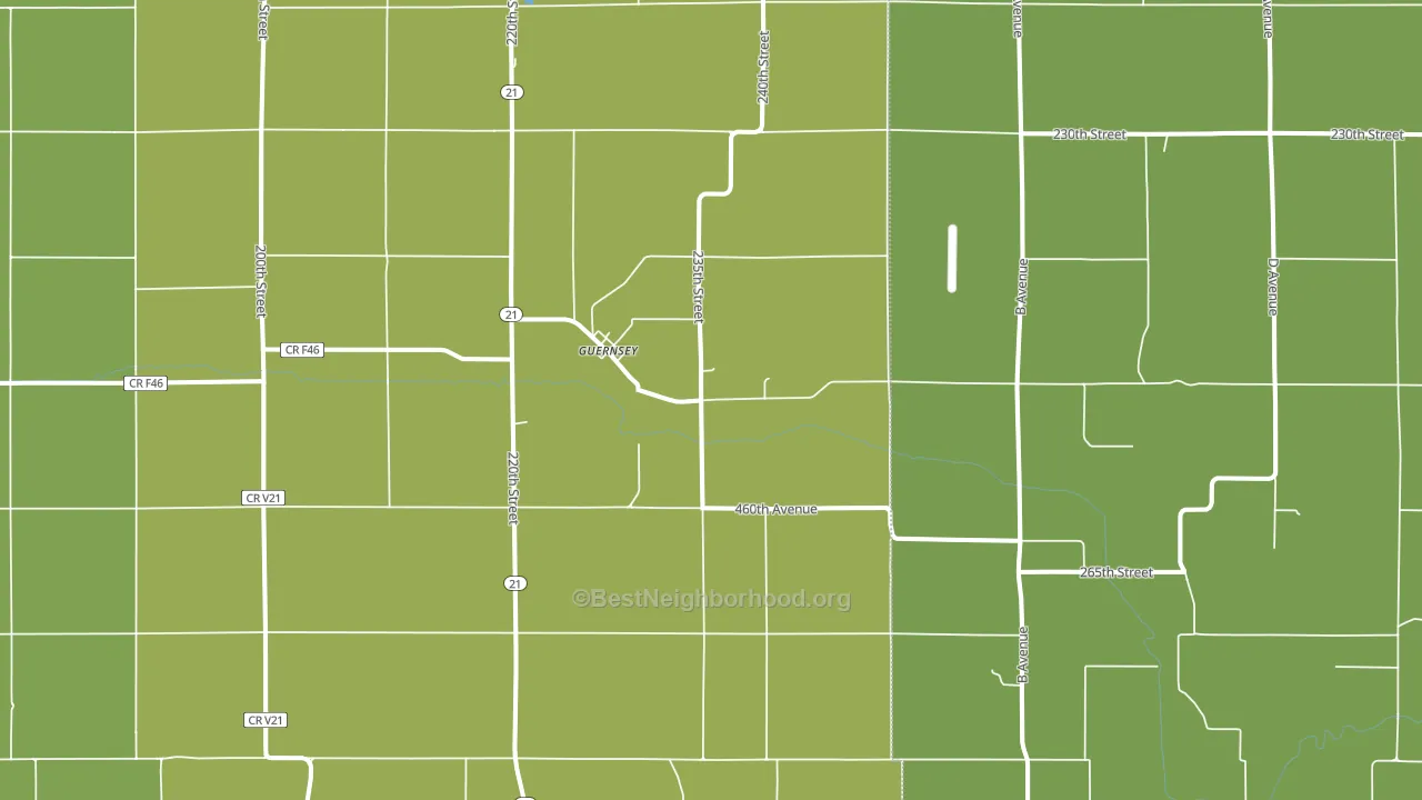 Guernsey, IA block-group voter-turnout map