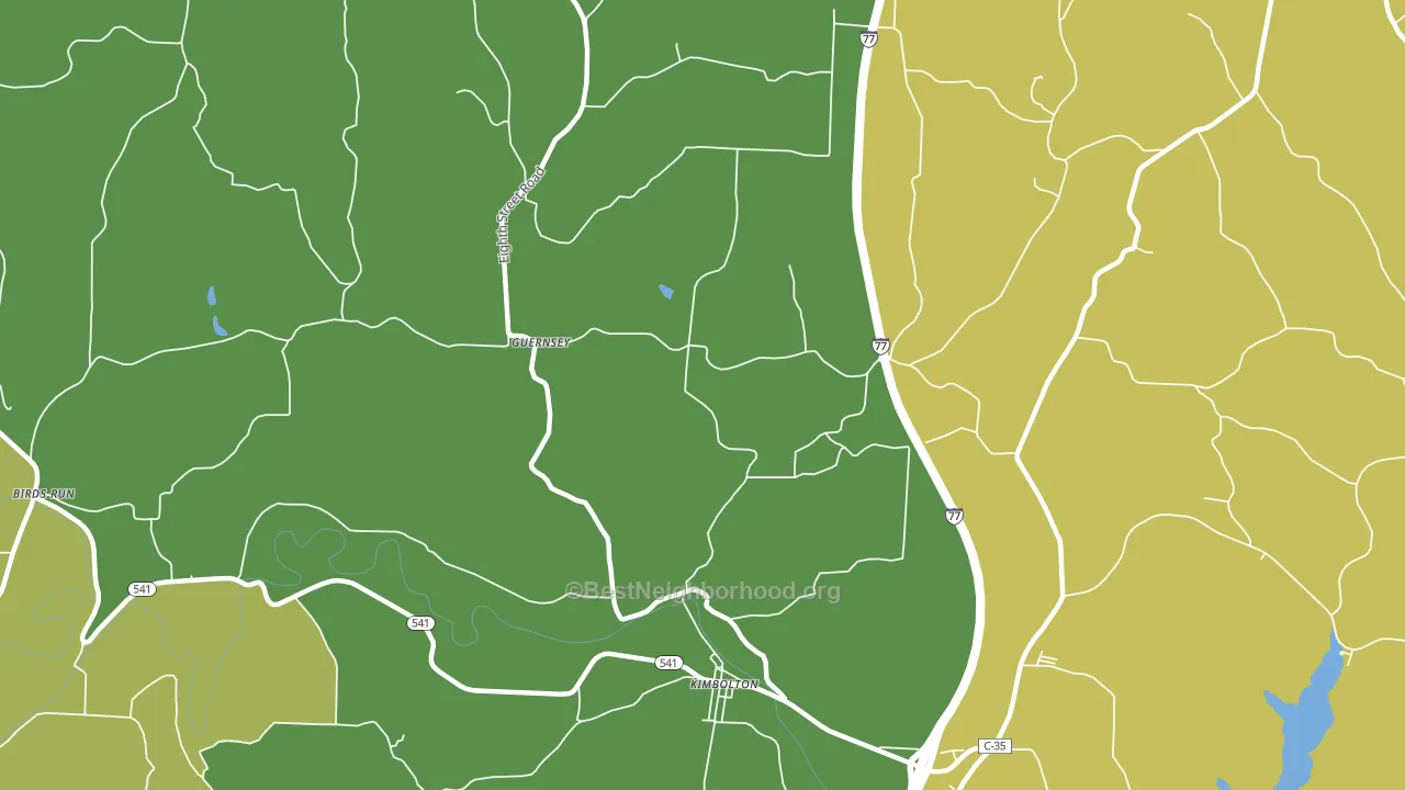 Guernsey, OH block-group voter-turnout map