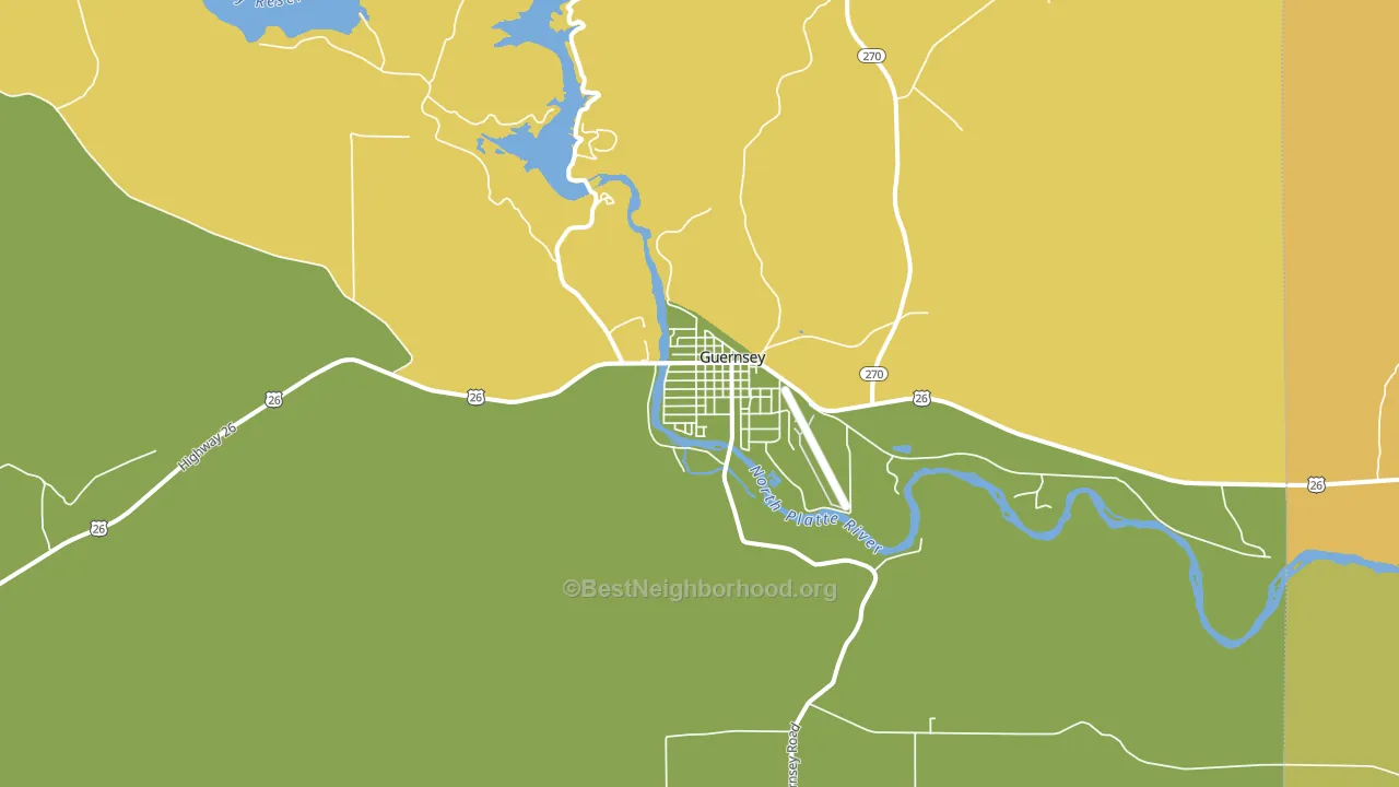 Guernsey, WY block-group voter-turnout map