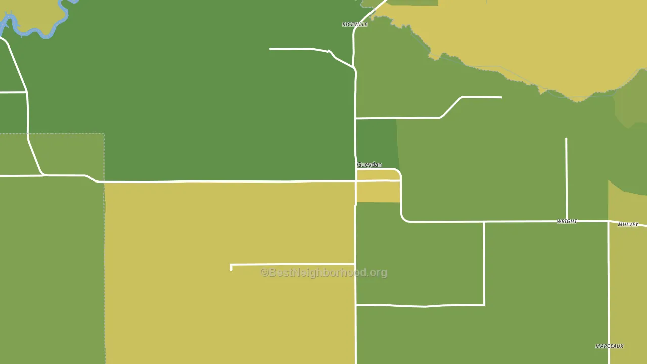 Gueydan, LA block-group voter-turnout map