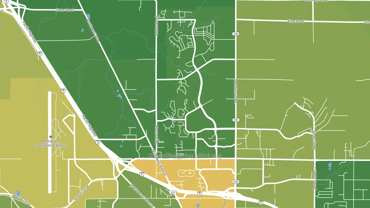 Guide Meridian, Bellingham, WA block-group voter-turnout map