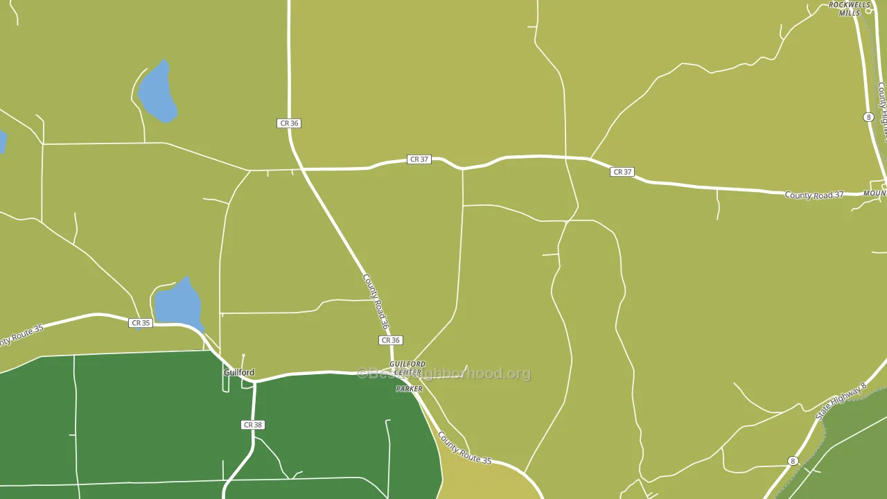Guilford Center, NY block-group voter-turnout map