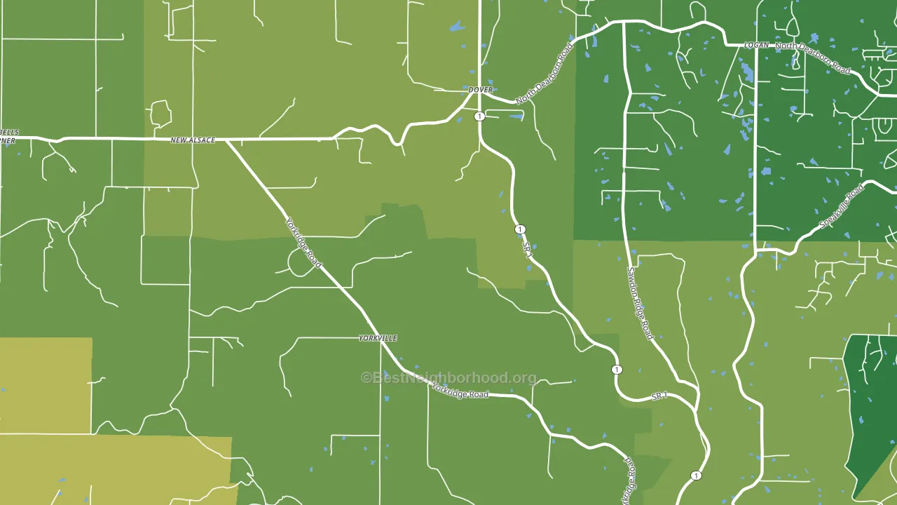 Guilford, IN block-group voter-turnout map